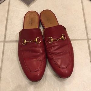 GUCCI Princetown red slip on shoes size 40.5